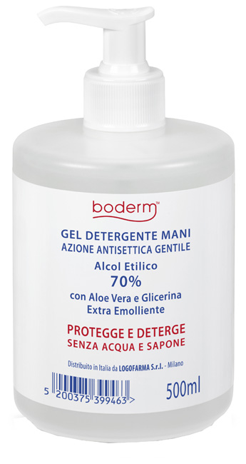 BODERM HAND CLEANSING GEL 70% 500 ML CON DISPENSER - Farmacia Rossi2 - Farmacia Rossi 