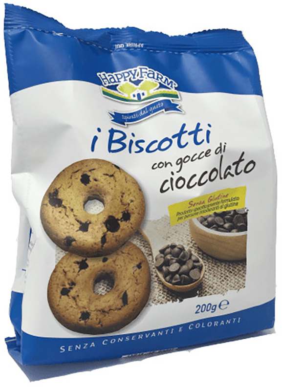 HAPPY FARM BISCOTTI GOCCE CIOCCOLATO 200 G - Farmacia Rossi2 - Farmacia Rossi 