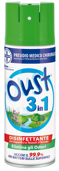 OUST 3 IN 1 DISINFETTANTE PER SUPERFICI E TESSUTI D'ARREDO 400 ML - Farmacia Rossi2 - Farmacia Rossi 