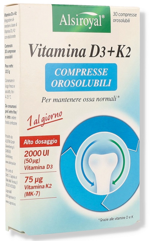 VITAMINA D3+K2 30 COMPRESSE - Farmacia Rossi2 - Farmacia Rossi 