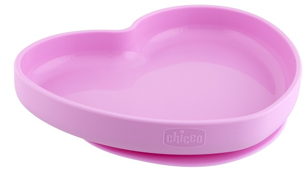 CHICCO PIATTO CUORE VENTOSA SILICONE ROSA - Farmacia Rossi2 - Farmacia Rossi 