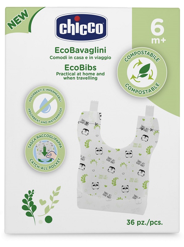CHICCO BAVAGLINI MONOUSO COMPOSTABILI 36 PEZZI - Farmacia Rossi2 - Farmacia Rossi 