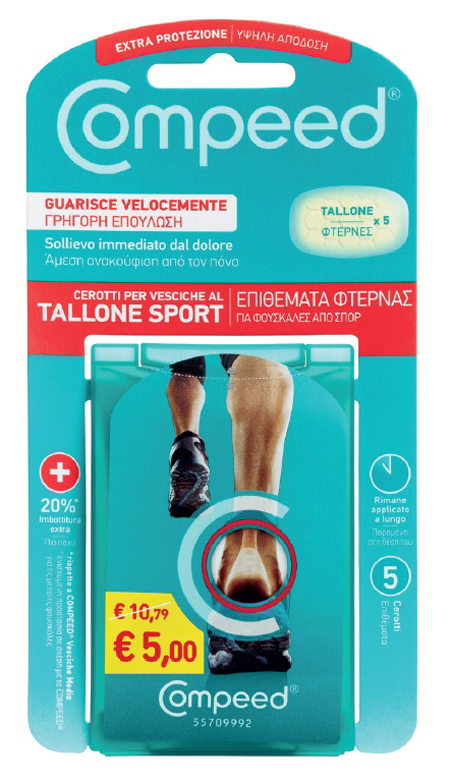 COMPEED CEROTTI PER VESCICHE AL TALLONE SPORT 5 PEZZI PROMO 5 EURO - Farmacia Rossi2 - Farmacia Rossi 