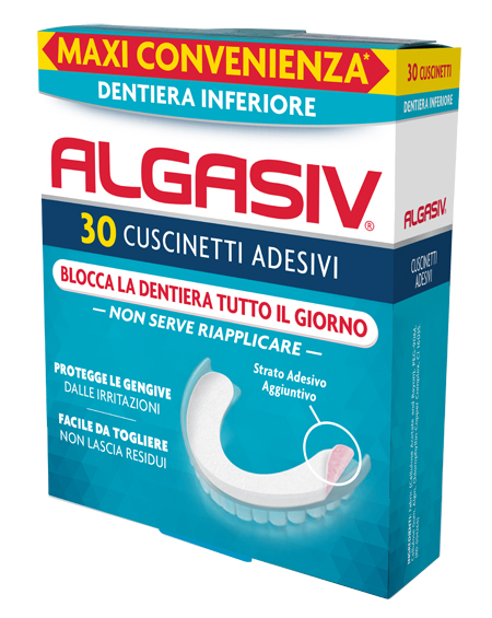 ALGASIV ADESIVO PER PROTESI DENTARIA INFERIORE 30 PEZZI - Farmacia Rossi2 - Farmacia Rossi 