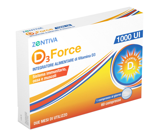 D3 FORCE ZENTIVA 1000UI 60 COMPRESSE - Farmacia Rossi2 - Farmacia Rossi 