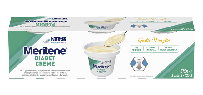 MERITENE DIABET CREME VANIGLIA 3 X 125 G - Farmacia Rossi2 - Farmacia Rossi 