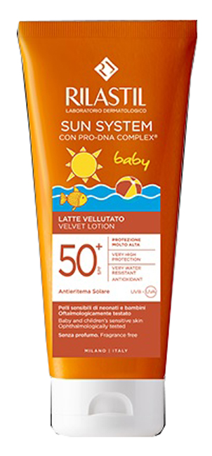 RILASTIL SUN PPT SPF 50+ BABY LATTE VELLUTO 200 ML - Farmacia Rossi2 - Farmacia Rossi 