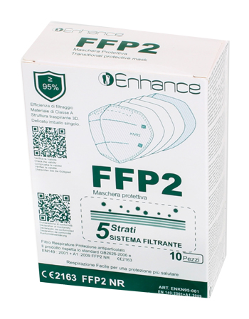 ENHANCE MASCHERA PROTETTIVA FFP2 5 STRATI 10 PEZZI - Farmacia Rossi2 - Farmacia Rossi 