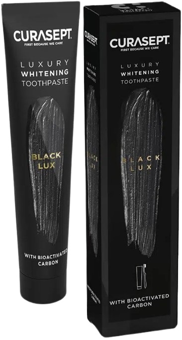 CURASEPT BLACK LUXURY WHITENING DENTIFRICIO 75 ML - Farmacia Rossi2 - Farmacia Rossi 