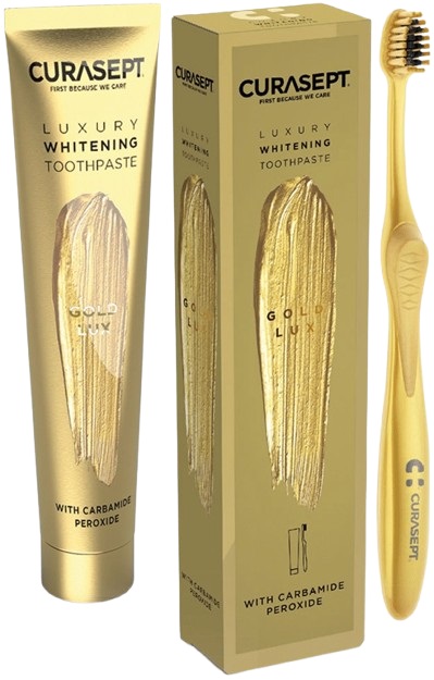 CURASEPT GOLD LUXURY WHITENING DENTIFRICIO 75 ML - Farmacia Rossi2 - Farmacia Rossi 