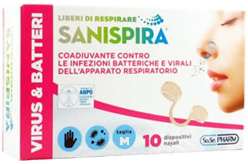SANISPIRA VISUR & BATTERI FILTRO NASALE MEDIUM 10 PEZZI - Farmacia Rossi2 - Farmacia Rossi 
