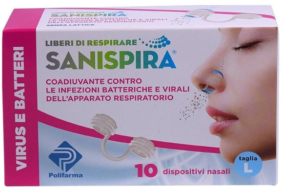 SANISPIRA VISUR & BATTERI FILTRO NASALE LARGE 10 PEZZI - Farmacia Rossi2 - Farmacia Rossi 