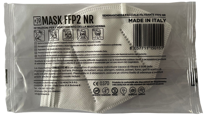 MASCHERINA +39MASK FFP2 BIANCO 15 PEZZI - Farmacia Rossi2 - Farmacia Rossi 