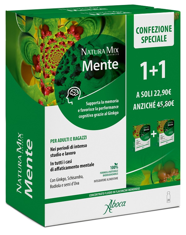 NATURA MIX ADVANCED MENTE 10 FLACONCINI + 10 FLACONCINI 300 ML CONFEZIONE SPECIALE - Farmacia Rossi2 - Farmacia Rossi 