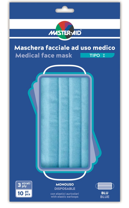 MASTER-AID MASCHERINA CHIRURGICA TIPO I MONOUSO 10 PEZZI - Farmacia Rossi2 - Farmacia Rossi 