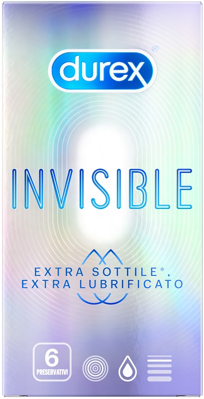 DUREX INVISIBLE EXTRA LUBRIFICANTE 6 PEZZI - Farmacia Rossi2 - Farmacia Rossi 