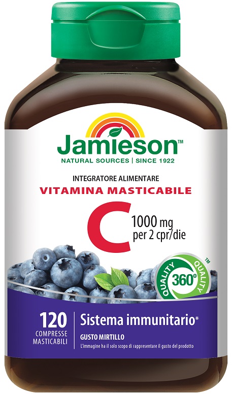 JAMIESON VITAMINA C 1000 MIRTILLO 120 COMPRESSE MASTICABILI - Farmacia Rossi2 - Farmacia Rossi 