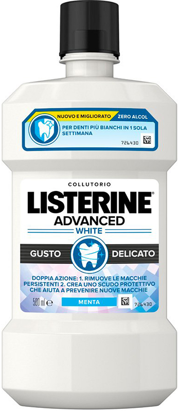 LISTERINE ADVANCED WHITE 500 ML GUSTO DELICATO - Farmacia Rossi2 - Farmacia Rossi 