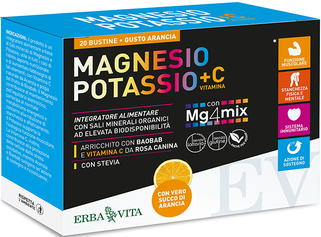 MAGNESIO E POTASSIO +VIT C ARANCIA 20 BUSTINE - Farmacia Rossi2 - Farmacia Rossi 