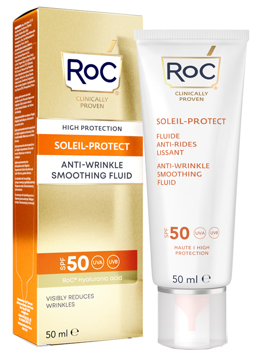 ROC FLUIDO SOLARE VISO SPF 50+ ANTI-RUGHE LEVIGANTE  50 ML - Farmacia Rossi2 - Farmacia Rossi 