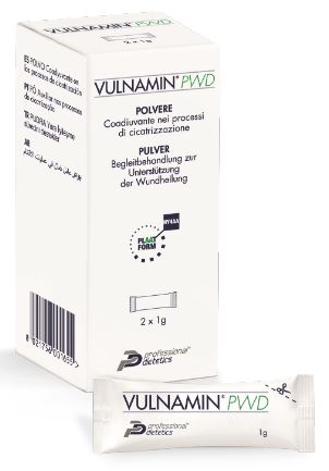 VULNAMIN PWD MEDICAZIONE INTERATTIVA IN POLVERE DI SODIO JALURONATO E AMINOACIDI 2 STICK PACK - Farmacia Rossi2 - Farmacia Rossi 