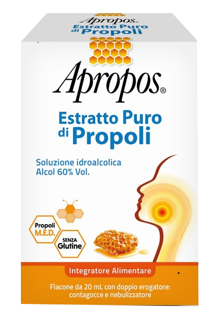 APROPOS ESTRATTO PURO DI PROPOLI SPRAY+CONTAGOCCE 20 ML - Farmacia Rossi2 - Farmacia Rossi 
