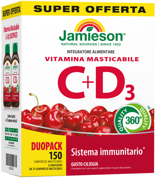 JAMIESON DUOPACK VITAMINA C+D 150 COMPRESSE - Farmacia Rossi2 - Farmacia Rossi 