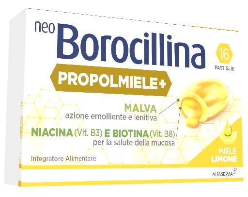 NEOBOROCILLINA PROPOLMIELE+ MIELE/LIMONE 16 PASTIGLIE - Farmacia Rossi2 - Farmacia Rossi 