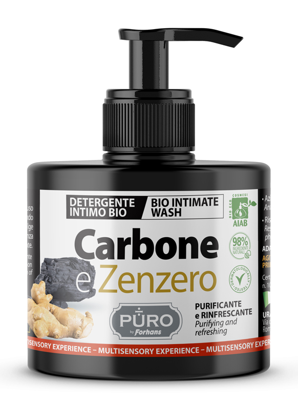FORHANS PURO DETERGENTE INTIMO CARBONE & ZENZERO 250 ML - Farmacia Rossi2 - Farmacia Rossi 