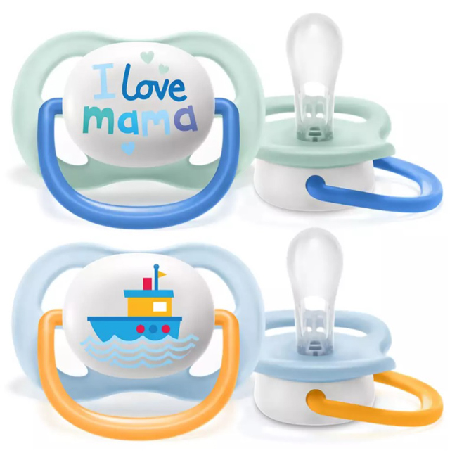 AVENT ULTRA AIR SUCCHIETTO MAMA/BOAT MASCHIO 0-6 MESI 2 PEZZI - Farmacia Rossi2 - Farmacia Rossi 