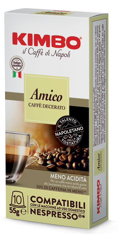 KIMBO AMICO CAFFE' TORREFATTO DECERATO E MACERATO 10 CAPSULE COMPATIBILI NESPRESSO 5,5 G - Farmacia Rossi2 - Farmacia Rossi 