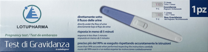 LOTUPHARMA TEST DI GRAVIDANZA 1 PEZZO - Farmacia Rossi2 - Farmacia Rossi 