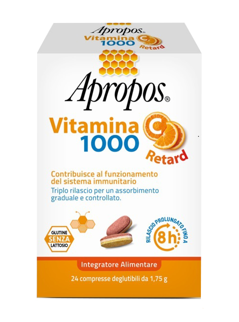 APROPOS VITAMINA C 1000 A RILASCIO PROLUNGATO 24 COMPRESSE DEGLUTIBILI - Farmacia Rossi2 - Farmacia Rossi 