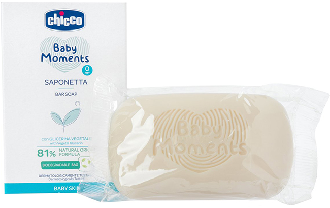 CHICCO BABY MOMENTS SAPONE SOLIDO 100 G - Farmacia Rossi2 - Farmacia Rossi 