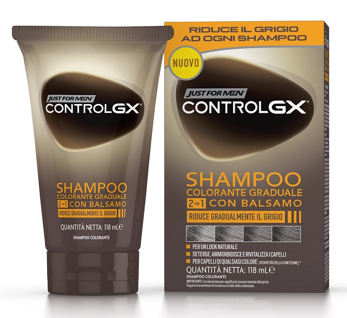 JUST FOR MEN CONTROL GX SHAMPOO COLORANTE GRADUALE 2 IN 1 CON BALSAMO 150 ML - Farmacia Rossi2 - Farmacia Rossi 
