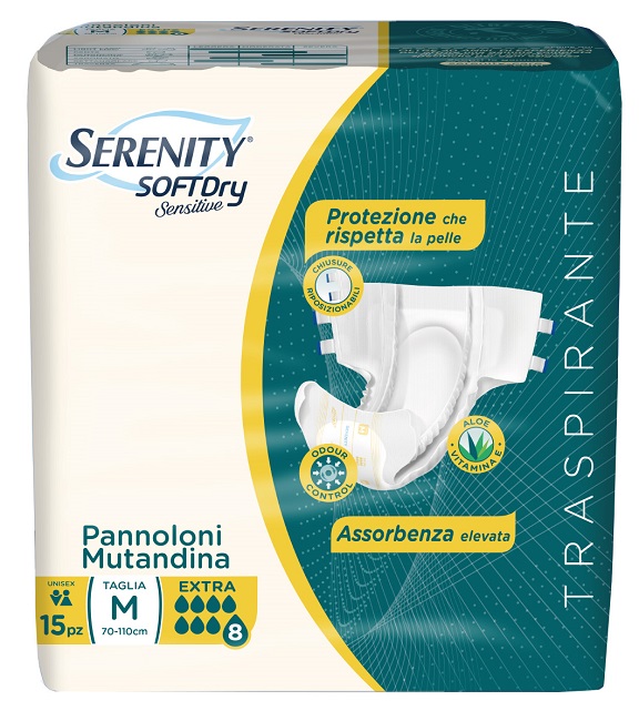 PANNOLONE MUTANDINA SERENITY SD SENSITIVE EXTRA M 15 PEZZI - Farmacia Rossi2 - Farmacia Rossi 