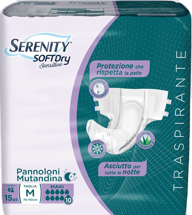 PANNOLONE MUTANDINA SERENITY SD SENSITIVE MAXI M 15 PEZZI - Farmacia Rossi2 - Farmacia Rossi 