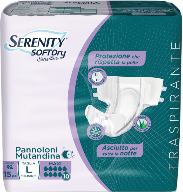 PANNOLONE MUTANDINA SERENITY SD SENSITIVE MAXI L 15 PEZZI - Farmacia Rossi2 - Farmacia Rossi 