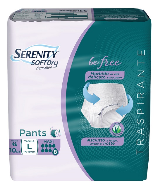 SERENITY PANTS SD SENSITIVE BE FREE MAXI L 10 PEZZI - Farmacia Rossi2 - Farmacia Rossi 