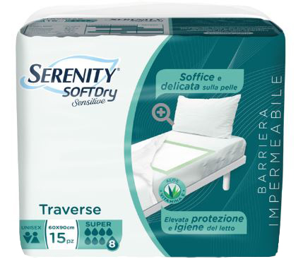 SERENITY TRAVERSA SD SENSITIVE SUPER 60X90 CM 15 PEZZI - Farmacia Rossi2 - Farmacia Rossi 
