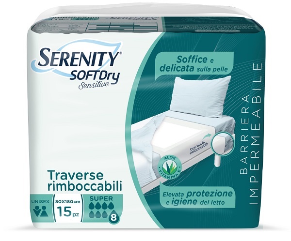 SERENITY TRAVERSA SD SENSIIVE SUPER 80X180 CM 15 PEZZI - Farmacia Rossi2 - Farmacia Rossi 