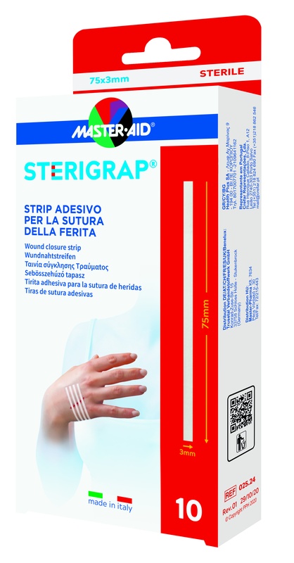 MASTER-AID STERIGRAP STRIP ADESIVO SUTURA FERITE 75X3 MM 10 PEZZI - Farmacia Rossi2 - Farmacia Rossi 