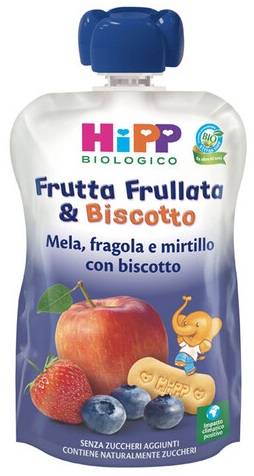 HIPP BIO FRUTTA FRULL&BISCOTTO MELA FRAGOLA MIRTILLO BISCOTTO 90 G - Farmacia Rossi2 - Farmacia Rossi 