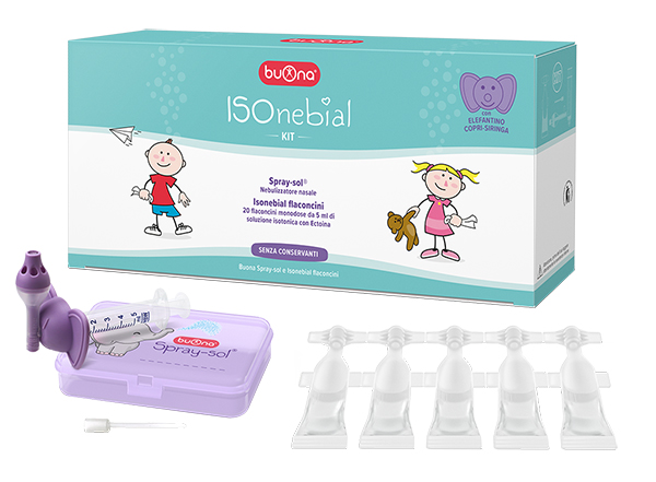 ISONEBIAL KIT PULIZIA CAVITA' NASALI 20 FLACONCINI MONODOSE 5 ML + SIRINGA LUER LOCK SOFT-JECK + AGO CANNULA + NEBULIZZATORE SPRAYSOL - Farmacia Rossi2 - Farmacia Rossi 