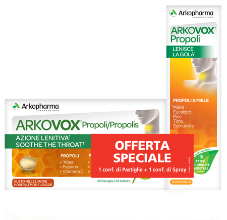 ARKOVOX PROPOLI PACK 24 COMPRESSE + SPRAY 30 ML - Farmacia Rossi2 - Farmacia Rossi 