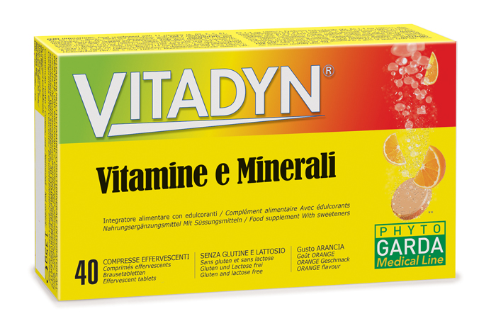 VITADYN VITAMINE/MINERALI 40 COMPRESSE EFFERVESCENTI IN 2 TUBI - Farmacia Rossi2 - Farmacia Rossi 