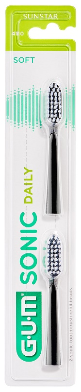 GUM SONIC DAILY SPAZZOLINO BATTERIA REFILL BLACK 2 PEZZI - Farmacia Rossi2 - Farmacia Rossi 