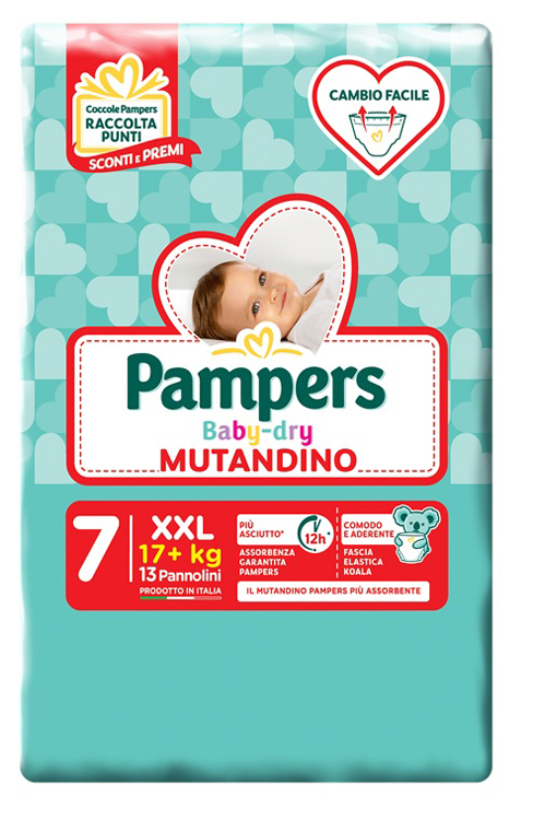 PANNOLINI MUTANDADINA PAMPERS BABYDRY XXL SP 13 PEZZI - Farmacia Rossi2 - Farmacia Rossi 