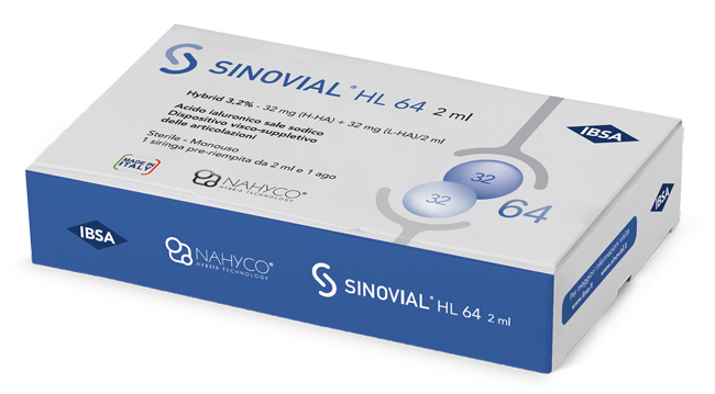 SIRINGA INTRA-ARTICOLARE SINOVIAL HL 64 32 MG + 32 MG 1 FS 2 ML AGO GAUGE 21 - Farmacia Rossi2 - Farmacia Rossi 