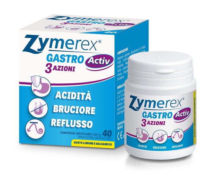 ZYMEREX GASTRO ACTIV 3 AZIONI 40 COMPRESSE MASTICABILI - Farmacia Rossi2 - Farmacia Rossi 